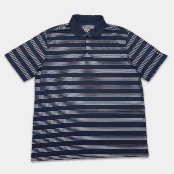 Nike Golf Tour Performance Dri-Fit Polo Shirt XXL - Blue Striped - Picture 1 of 4